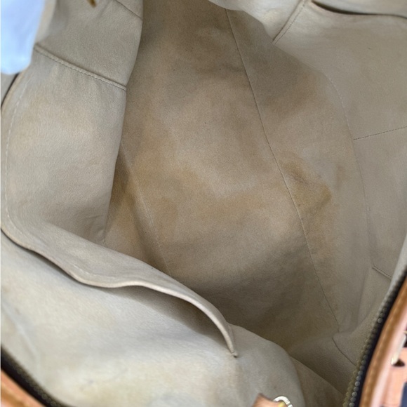 Louis Vuitton Brown Monogram Shoulder Bag with Tan Leather Trim - Picture 5 of 6